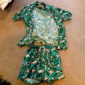 Kenny Flowers Mens Matching Cabana Set Fronds With Benefits